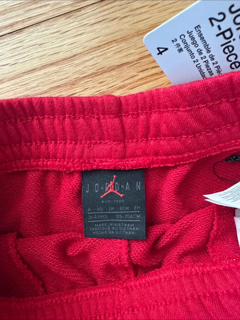 Jordan Kids 2-Piece Set White and Red with Black Accents